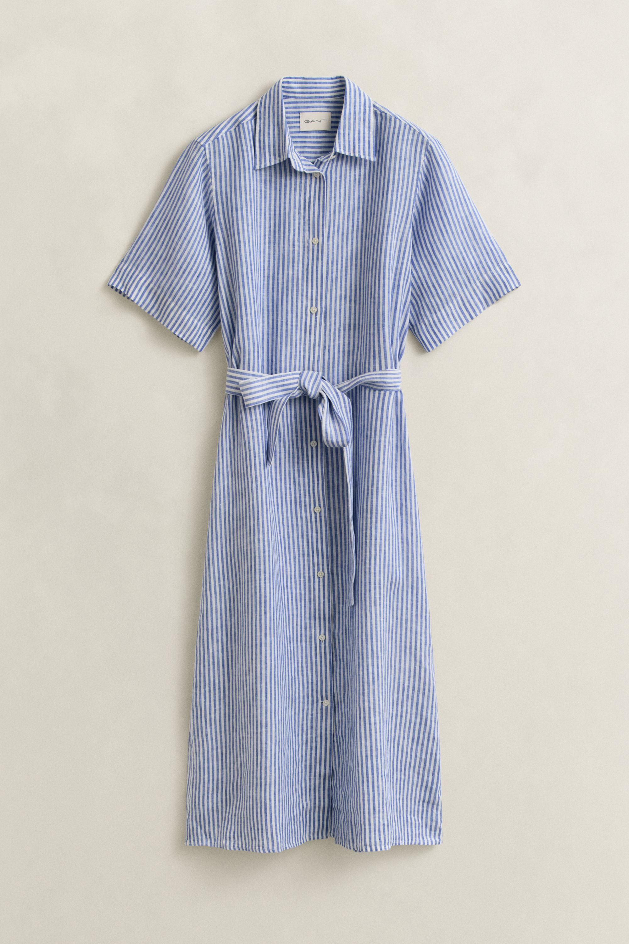 Gestreiftes Hemdblusenkleid aus Leinen von Gant