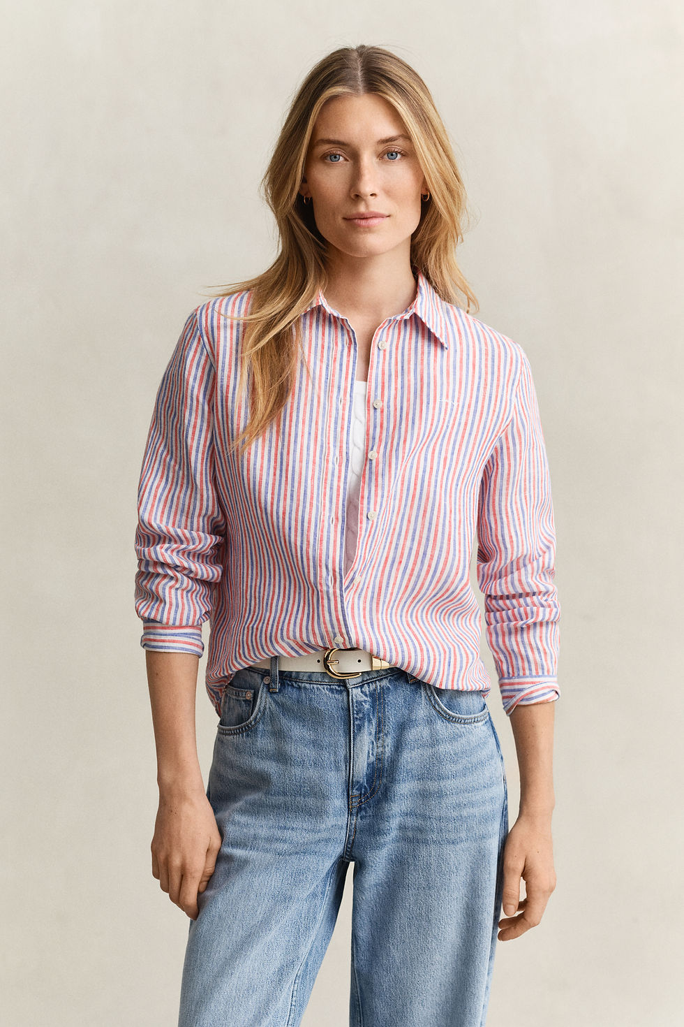 Miniaturbild: Regular Fit Leinen Bluse mit Streifen von Gant