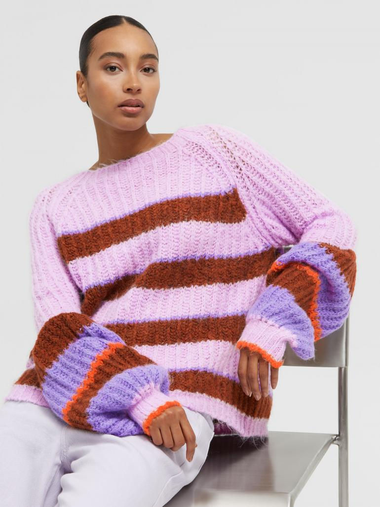 Miniaturbild: Gestreifter Pullover KAL:LON mit Ballonärmeln von Senses.The Label
