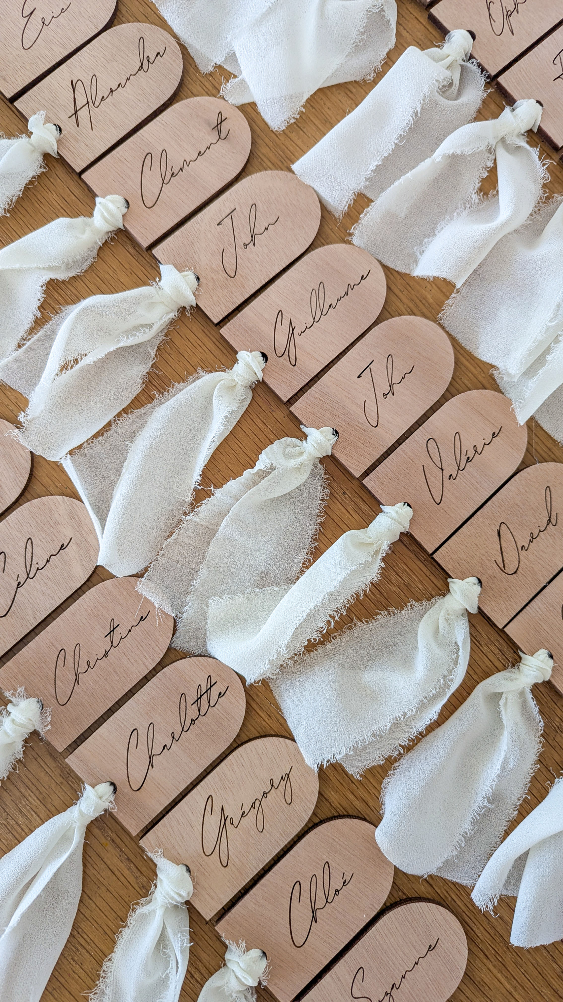 Marque-places en bois