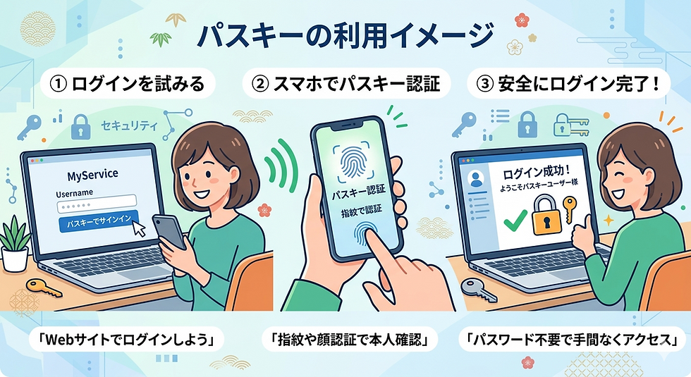 パスワード不要?「パスキー」とは