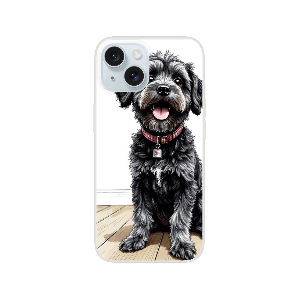 Thumbnail: Cute Cockerpoo Dog Flexi Phone Case – Clear, Durable, Impact-Resistant