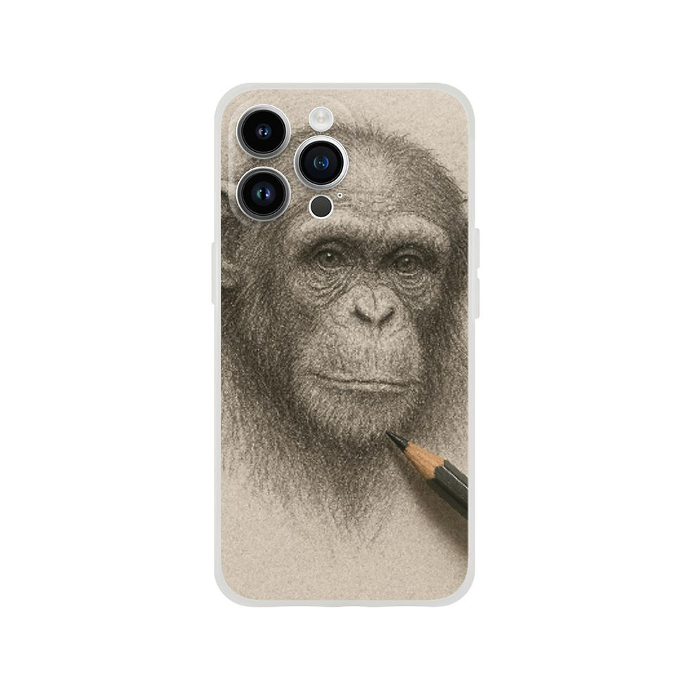 Thumbnail: Chimp Pencil Sketch Phone Case - Flexi, Durable, Wireless Charging Compatible