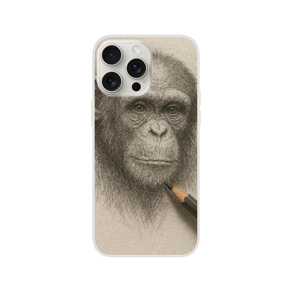 Thumbnail: Chimp Pencil Sketch Phone Case - Flexi, Durable, Wireless Charging Compatible