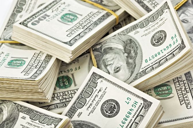 USD Dollars Bundles of 100 Dollar Bills