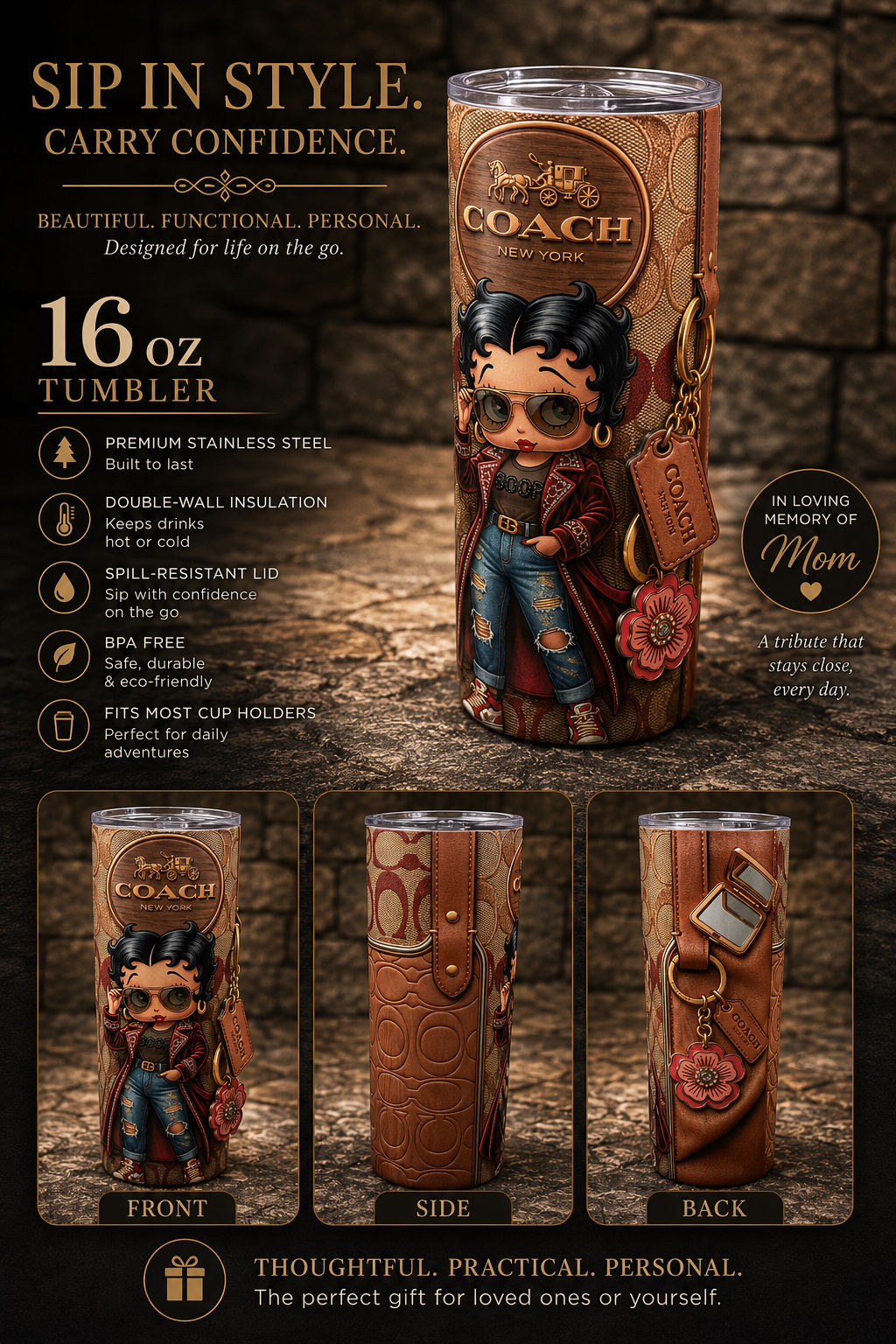 Betty Boop 16oz tumbler 