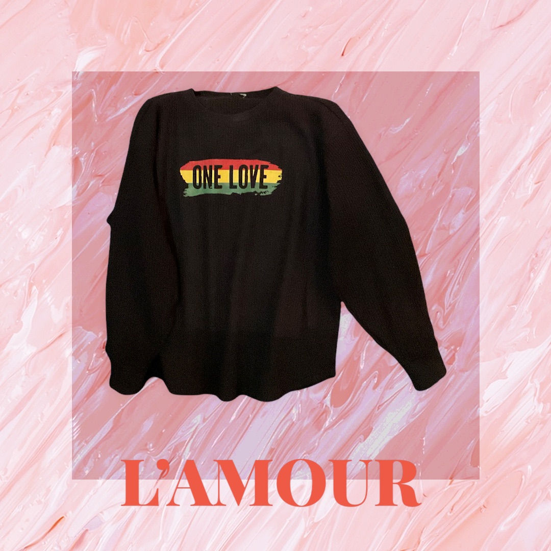 One Love Black Crewnect Unisex Sweatshirt