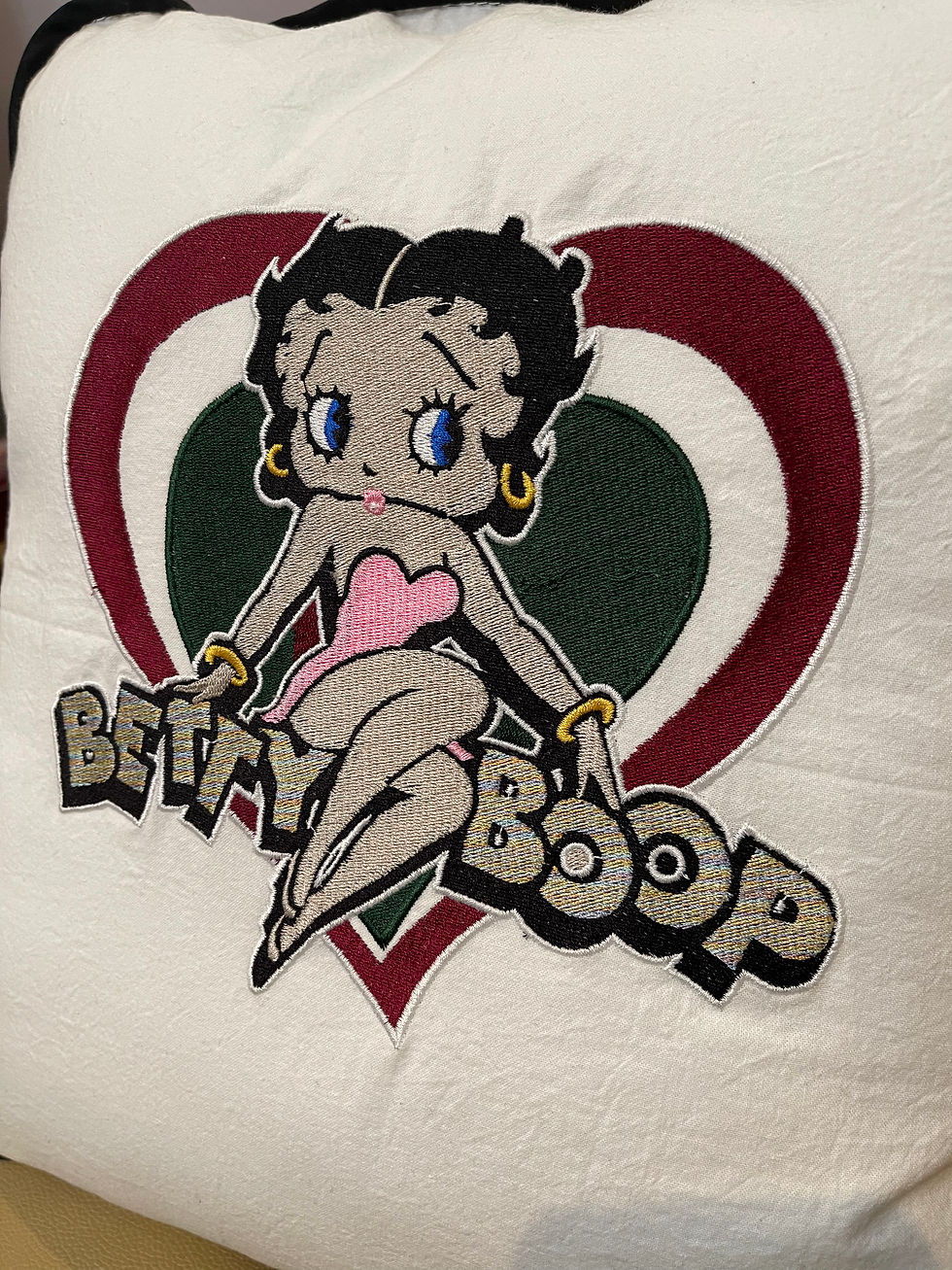Thumbnail: Betty Boop Embroidered Throw Pillow