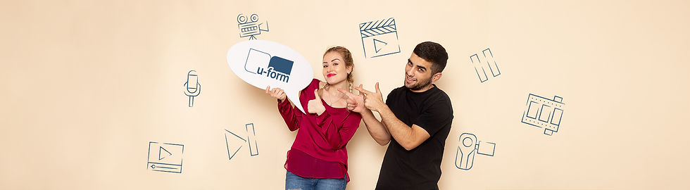 front-view-young-female-red-shirt-with-male-holding-white-sign-cream-space-female-cloth-ph