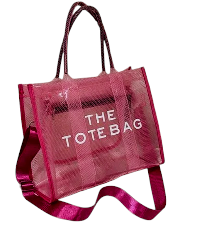 Clear Rose Red Tote Bag 