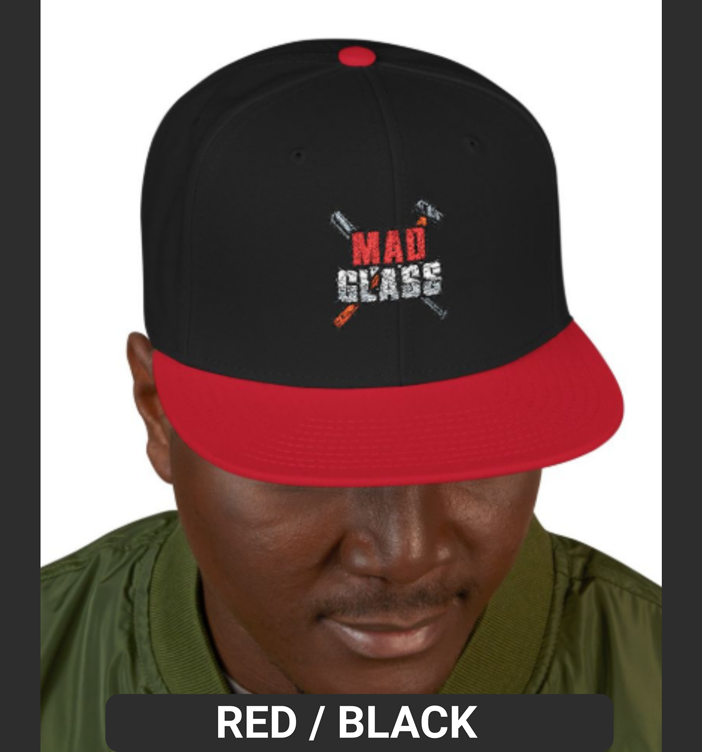 Two Toned Mad Glass Logo Snapback Hat