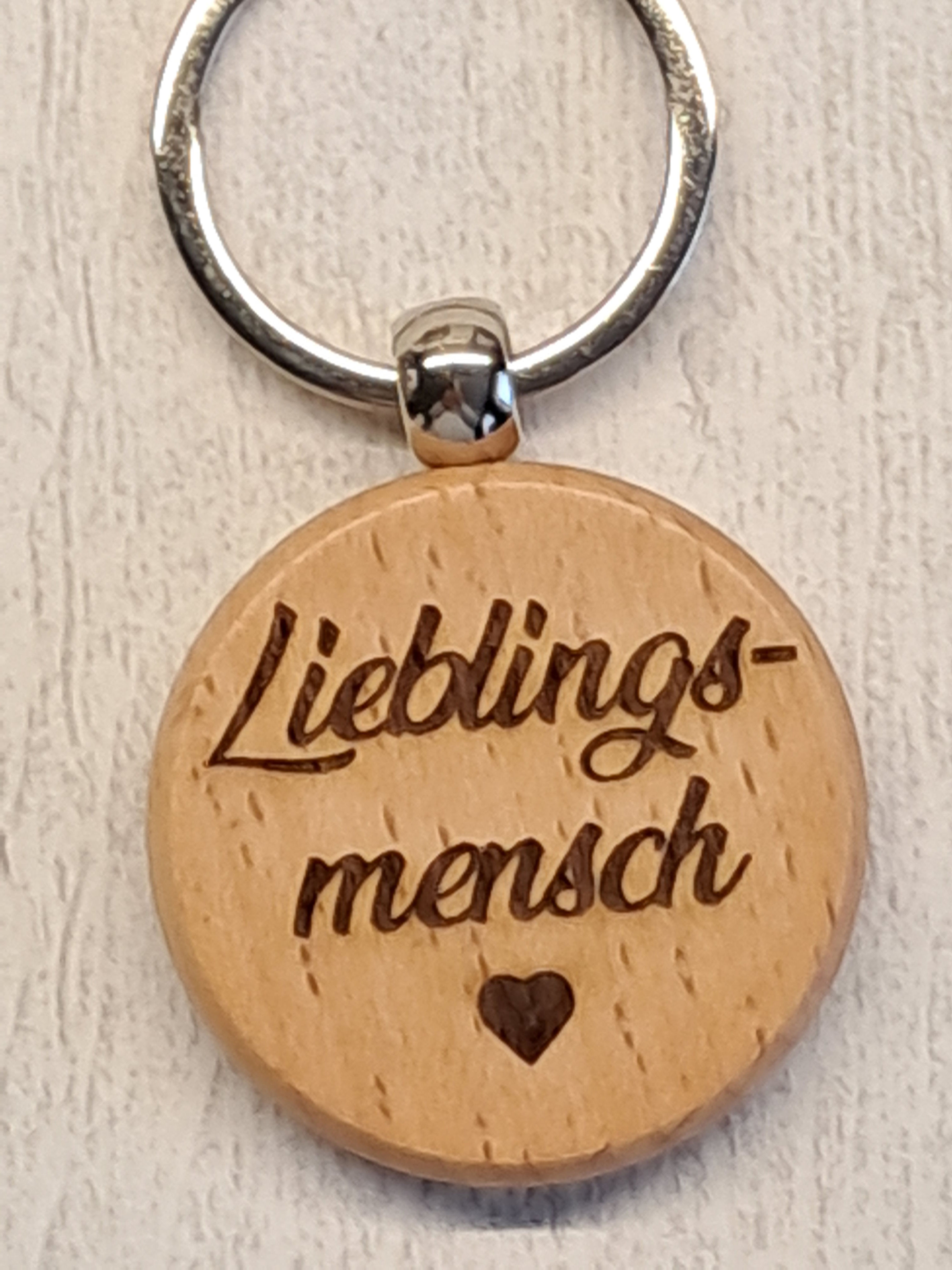 Schlüsselanhänger Holz "Lieblingsmensch"