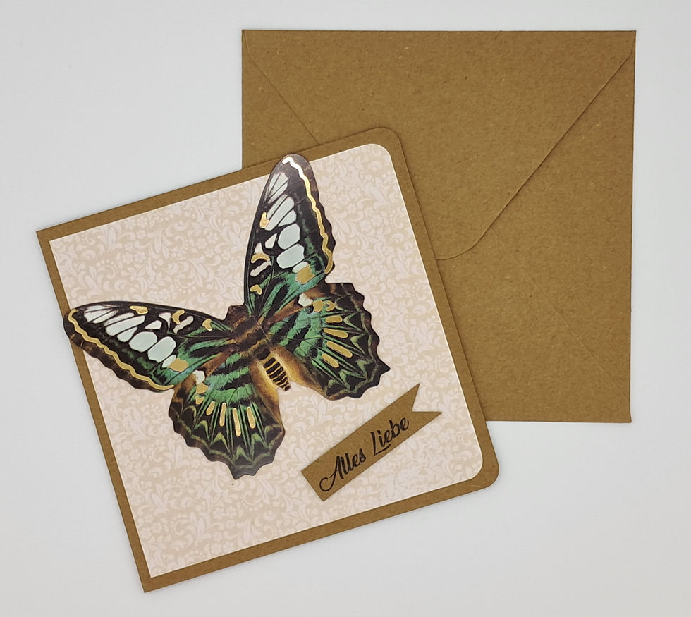 Karte "Alles Liebe" mit 3D Effekt