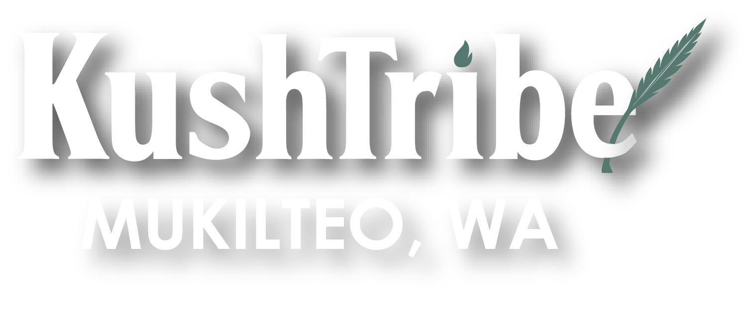 kushtribe mukilteo white logo with shadow