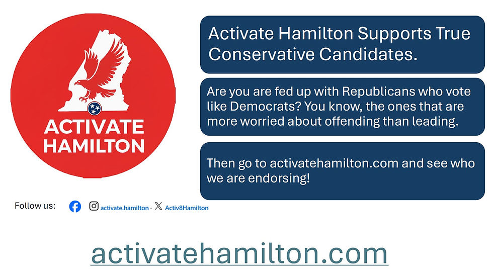 Activate Hamilton Buys Ad in the Church Voter Guide to Support a Good Cause and to Engage Conservative Voters.