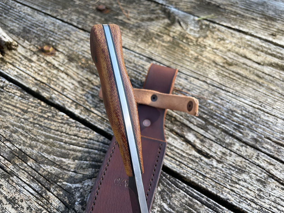 Thumbnail: Forged Camp Knife / Leather Sheath