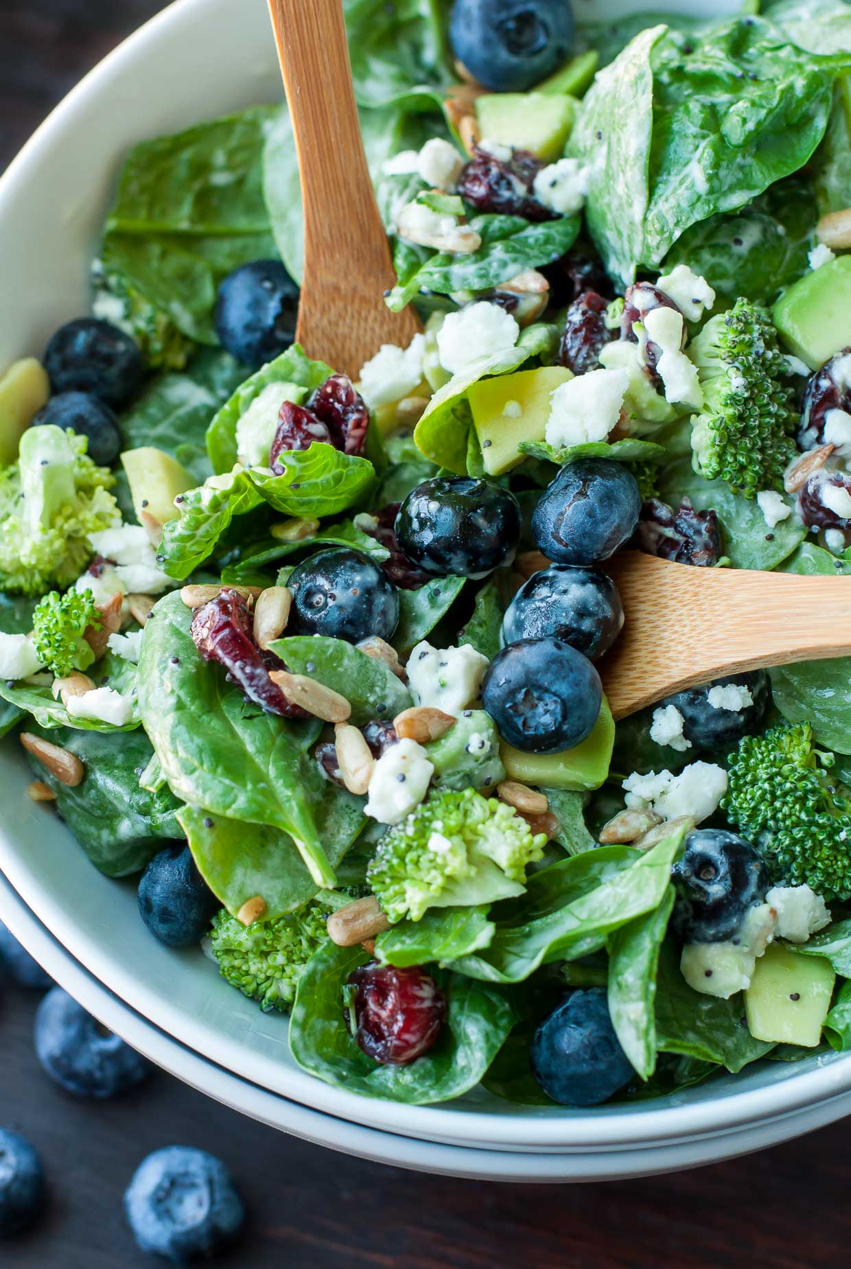 Blueberry Broccoli & Spinach Salad