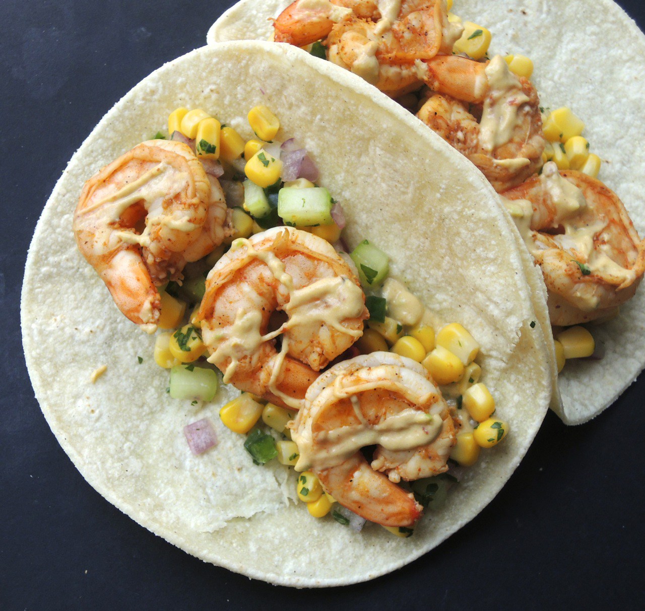 Shrimp Tacos w/Corn Salsa