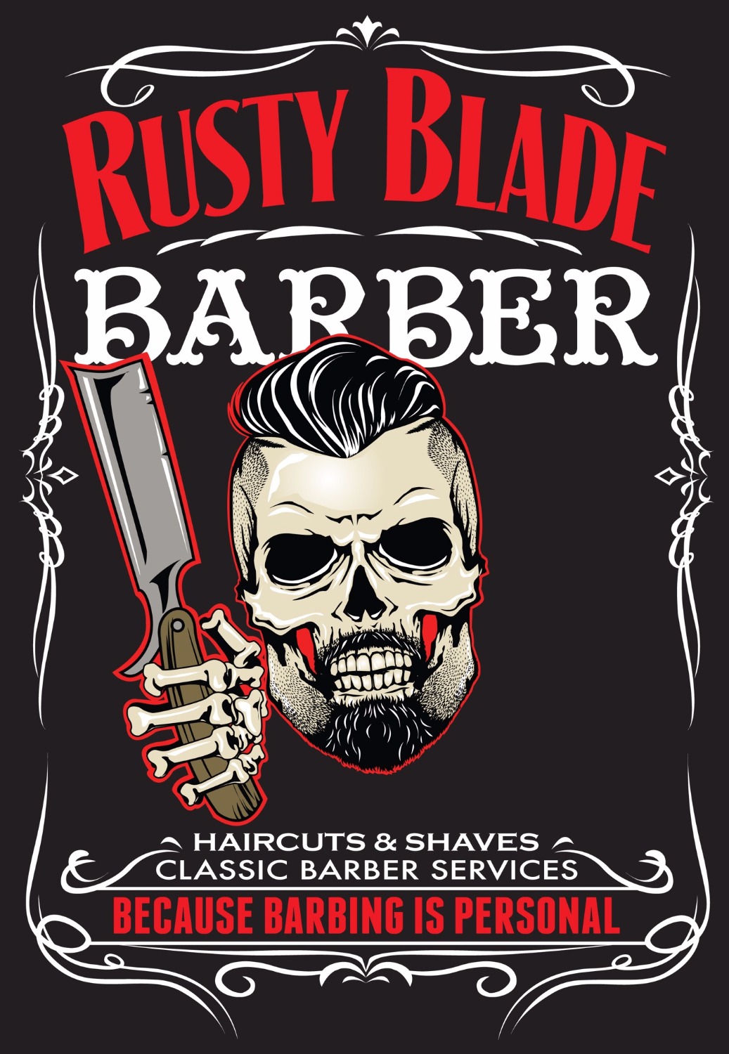 RUSTY BLADE BARBER logo