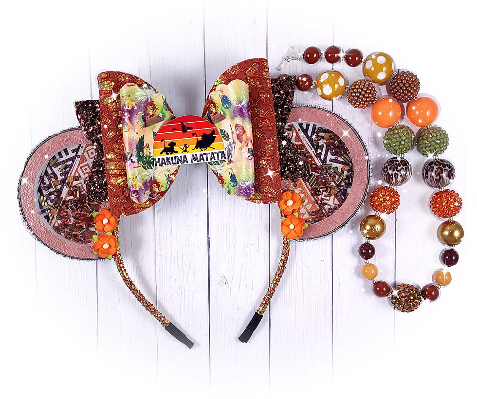 'Hakuna Matata' shaker ears & necklace set