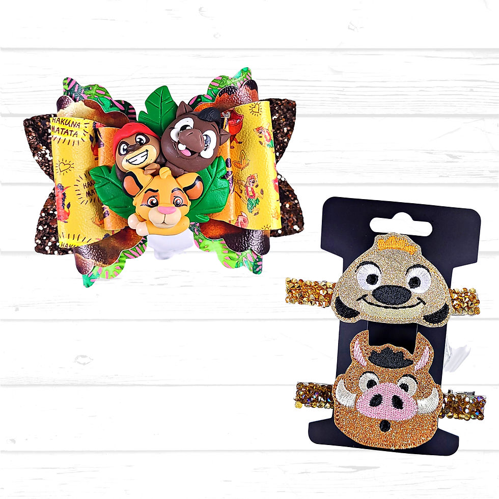 'Hakuna Matata' 4in. glitter bow & clippie set