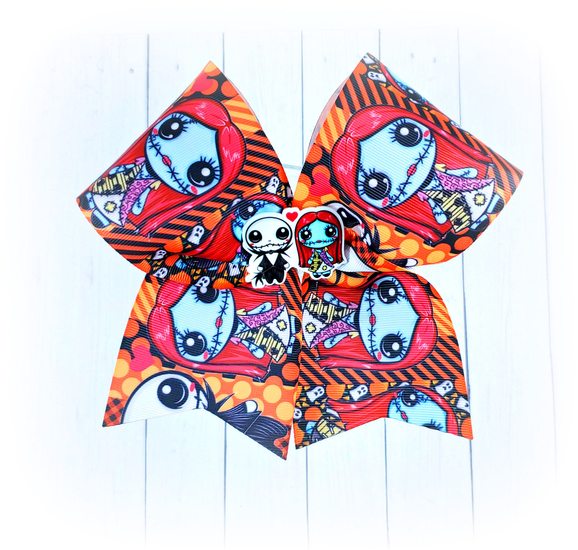 'Jack and Sally' cheer bow