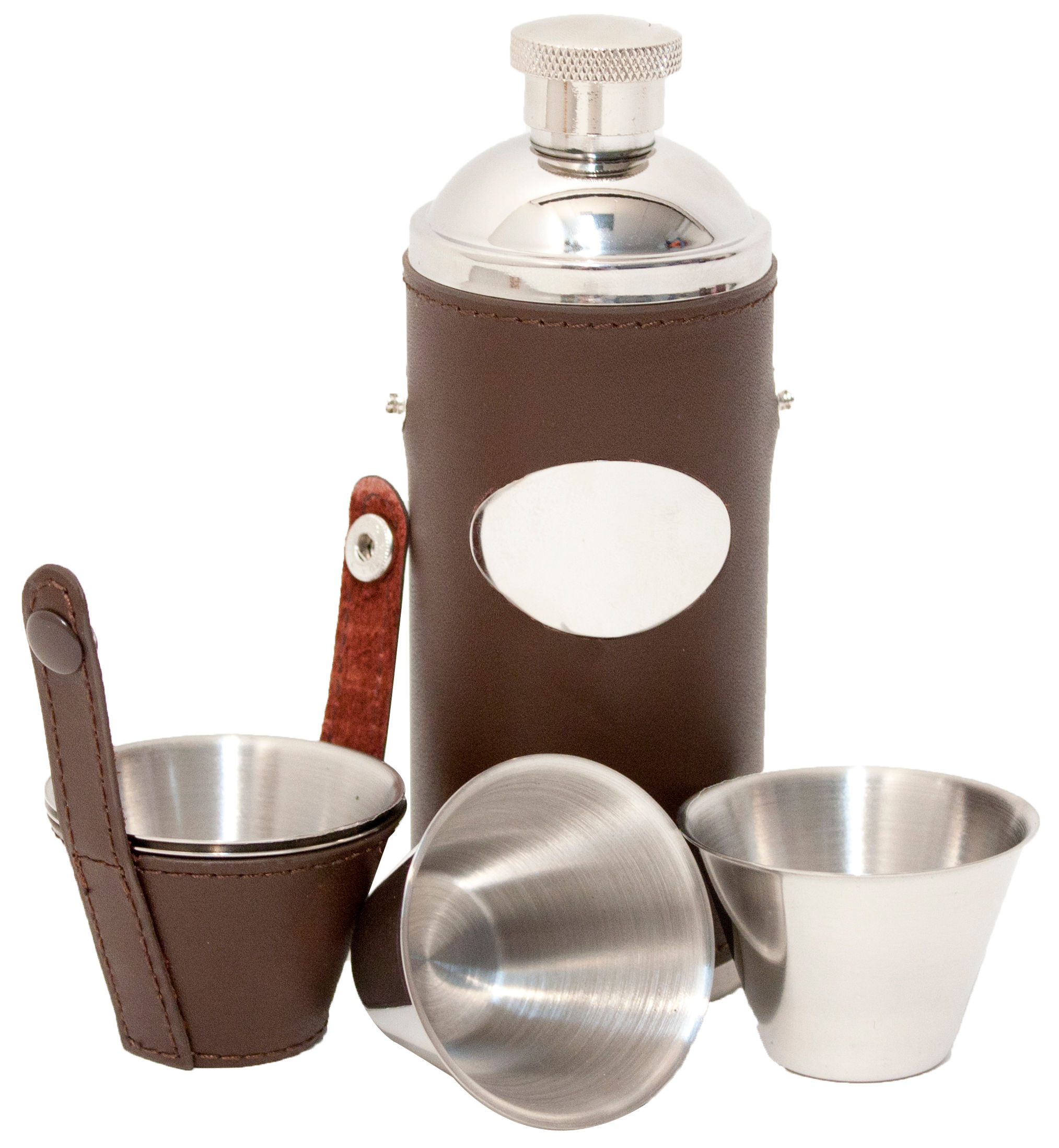 Leather Hunters Flasks by David Nickerson