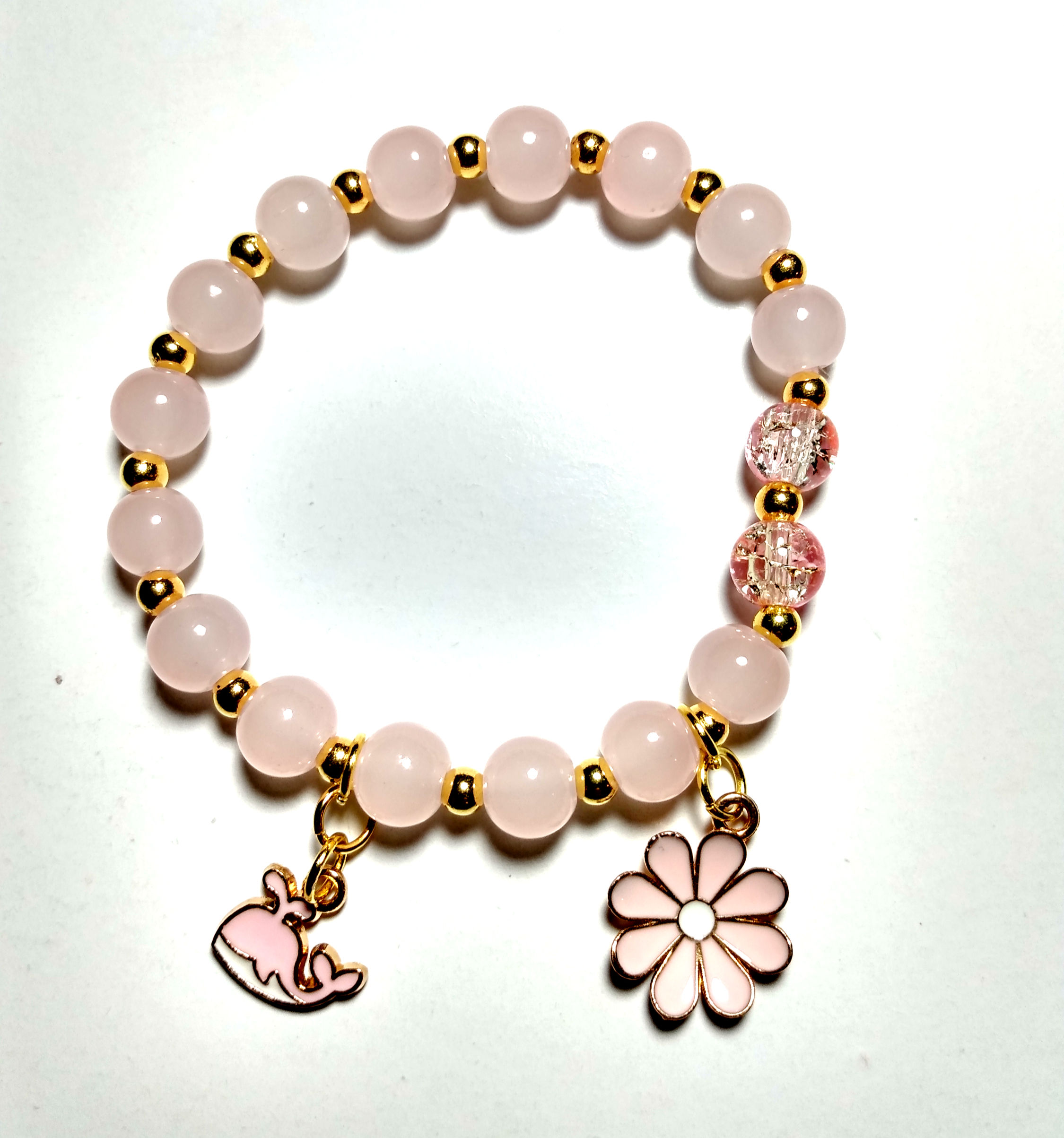 Light pink beads flower whale