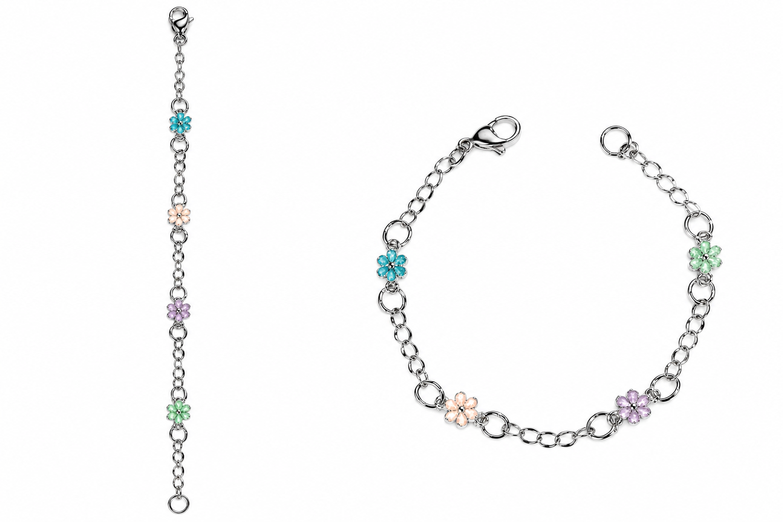 NEW!!! Silver flower chain bracelet