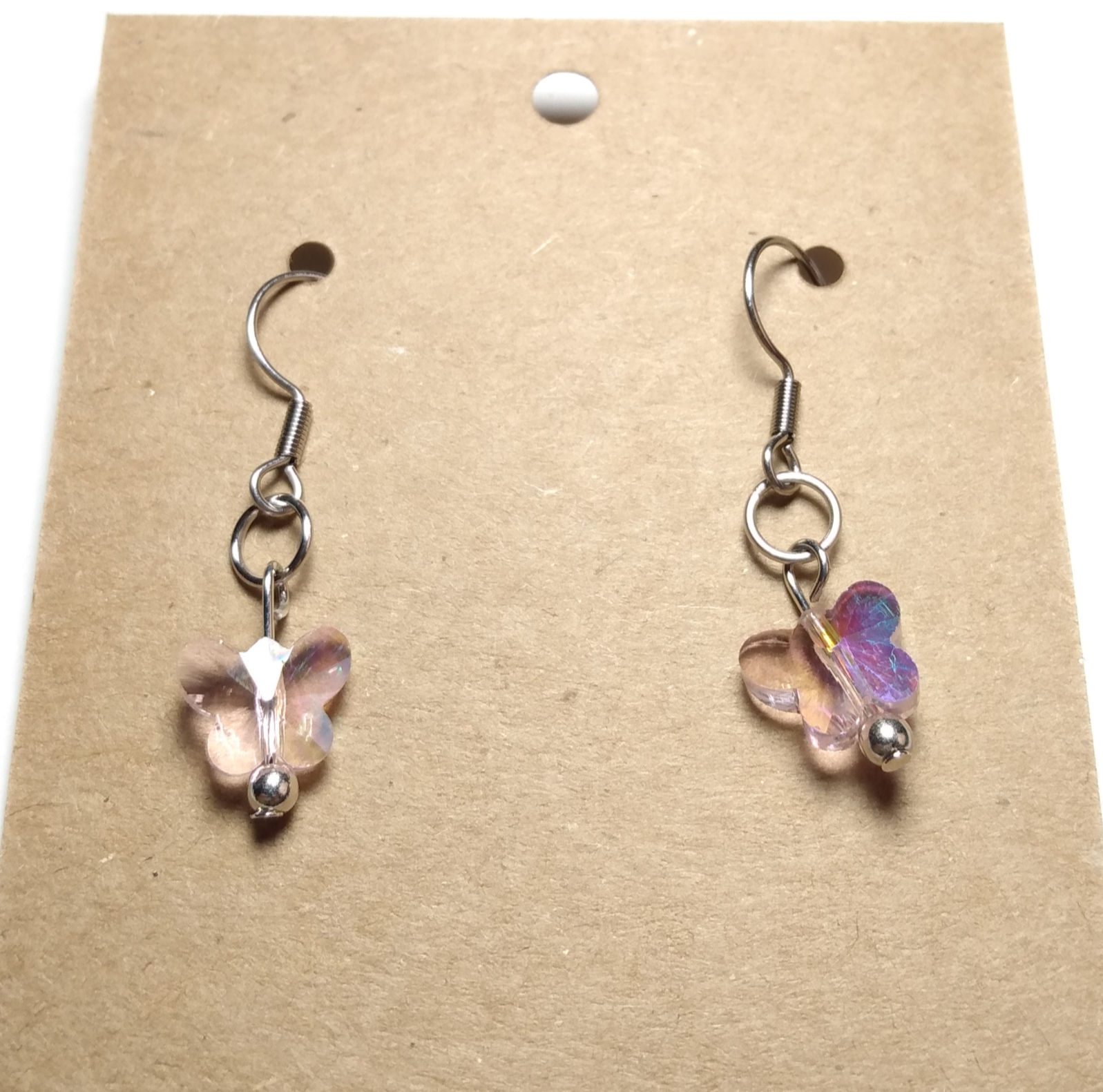 Pink crystal glass butterflies