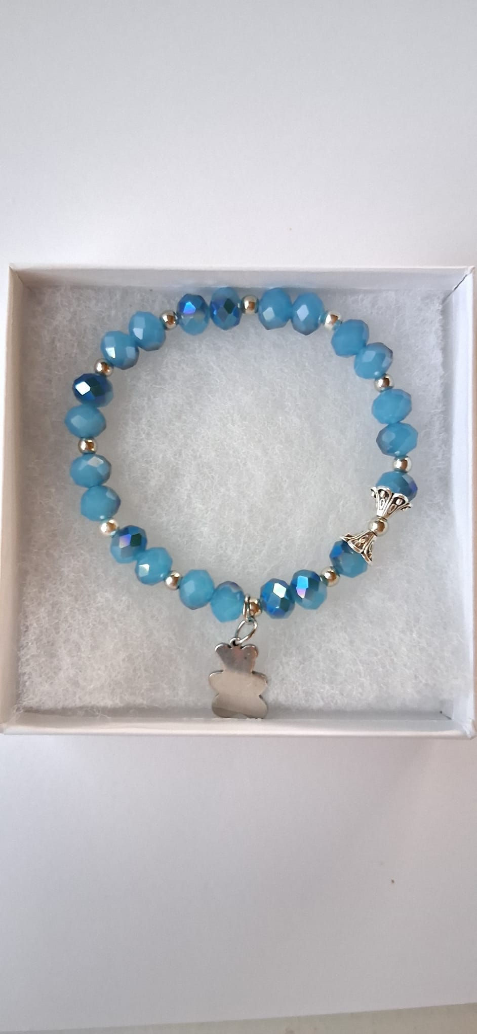 Thumbnail: Two tone blue Austria faceted beads bear
