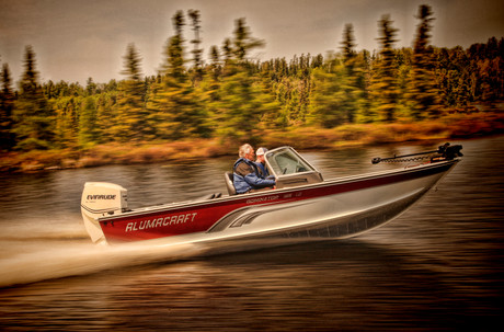 Fishing boat on Minnesota USA lake
