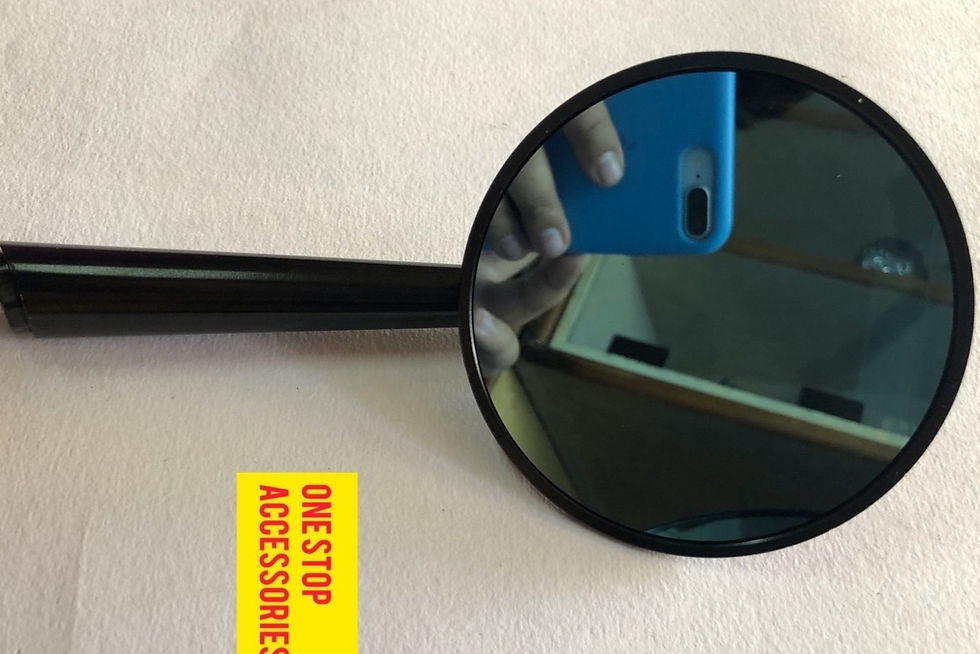 Thumbnail: Round Anti Glare CNC Handle bar Mirrors for Motorcycles (Black)