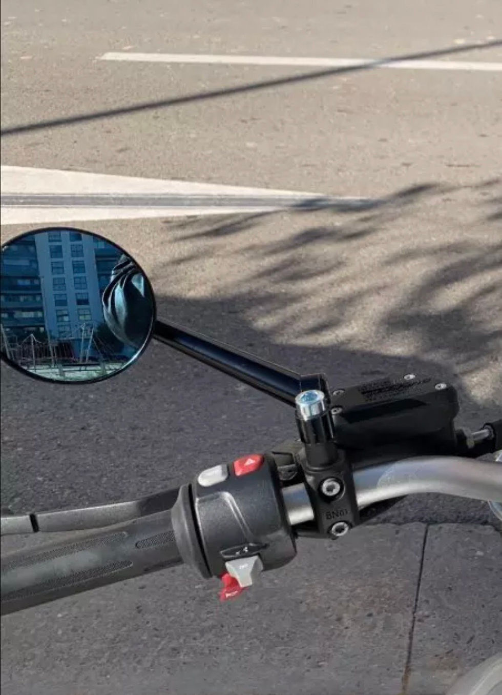 Thumbnail: Round Anti Glare CNC Handle bar Mirrors for Motorcycles (Black)