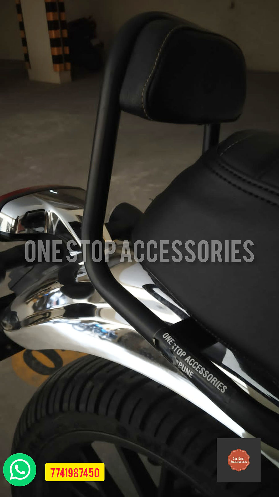 Thumbnail: Backrest With Cushion For Honda H'ness CB 350