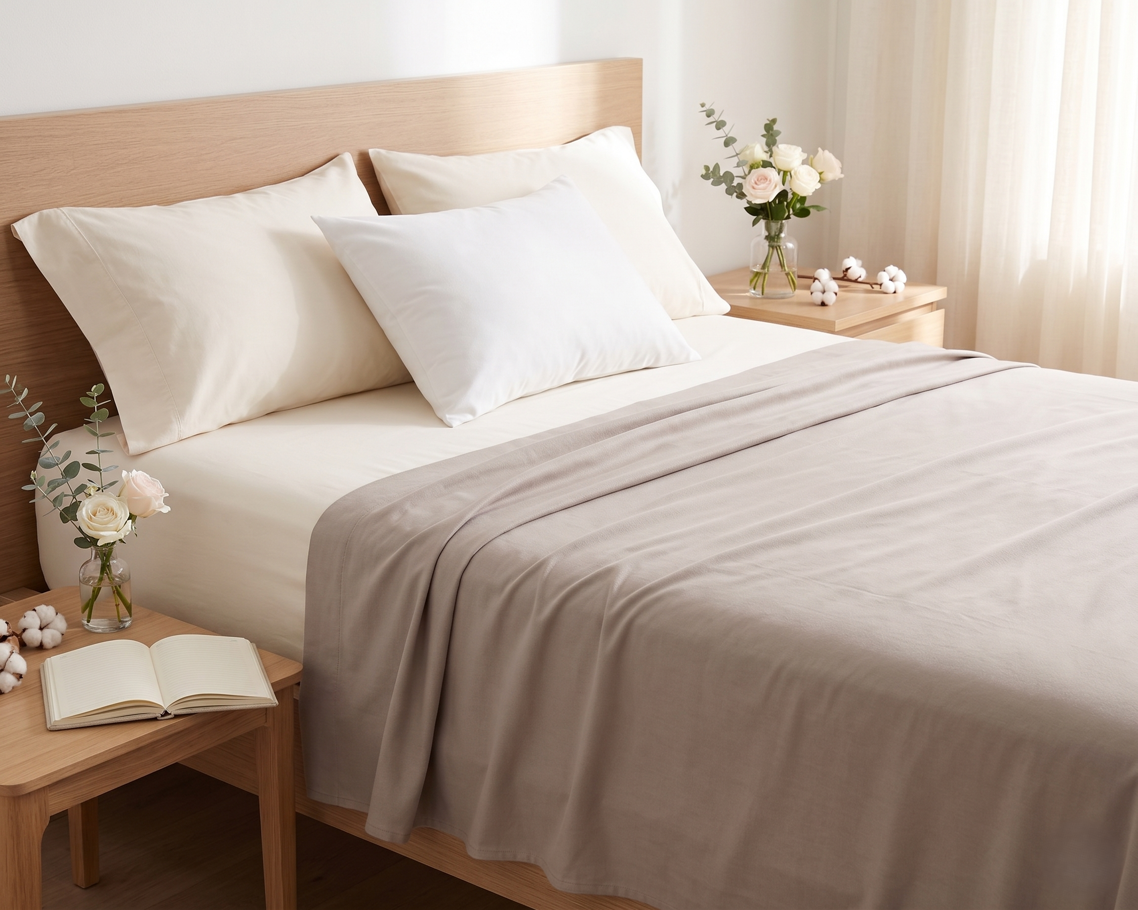 Daily 100% Cotton Queen Sheet Stone