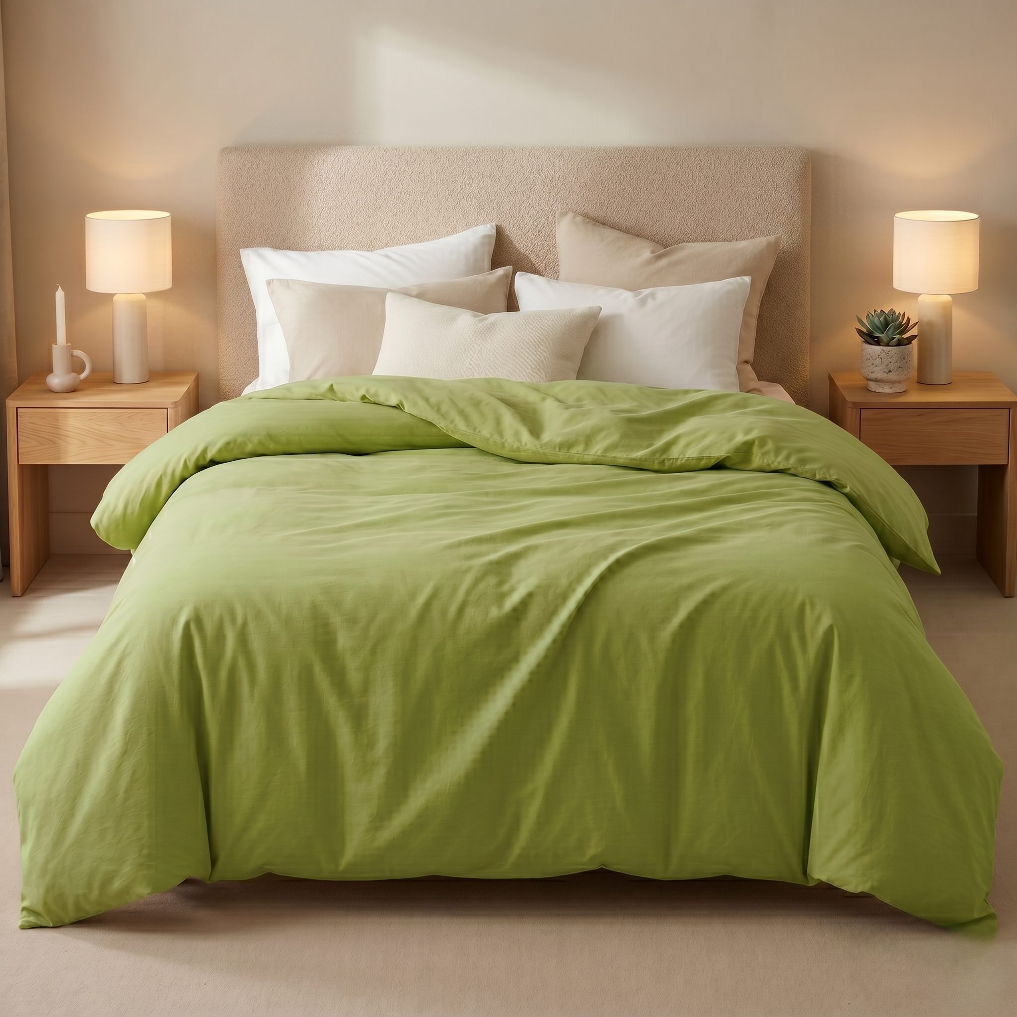 Daily 100% Cotton Queen Duvet Cover Green