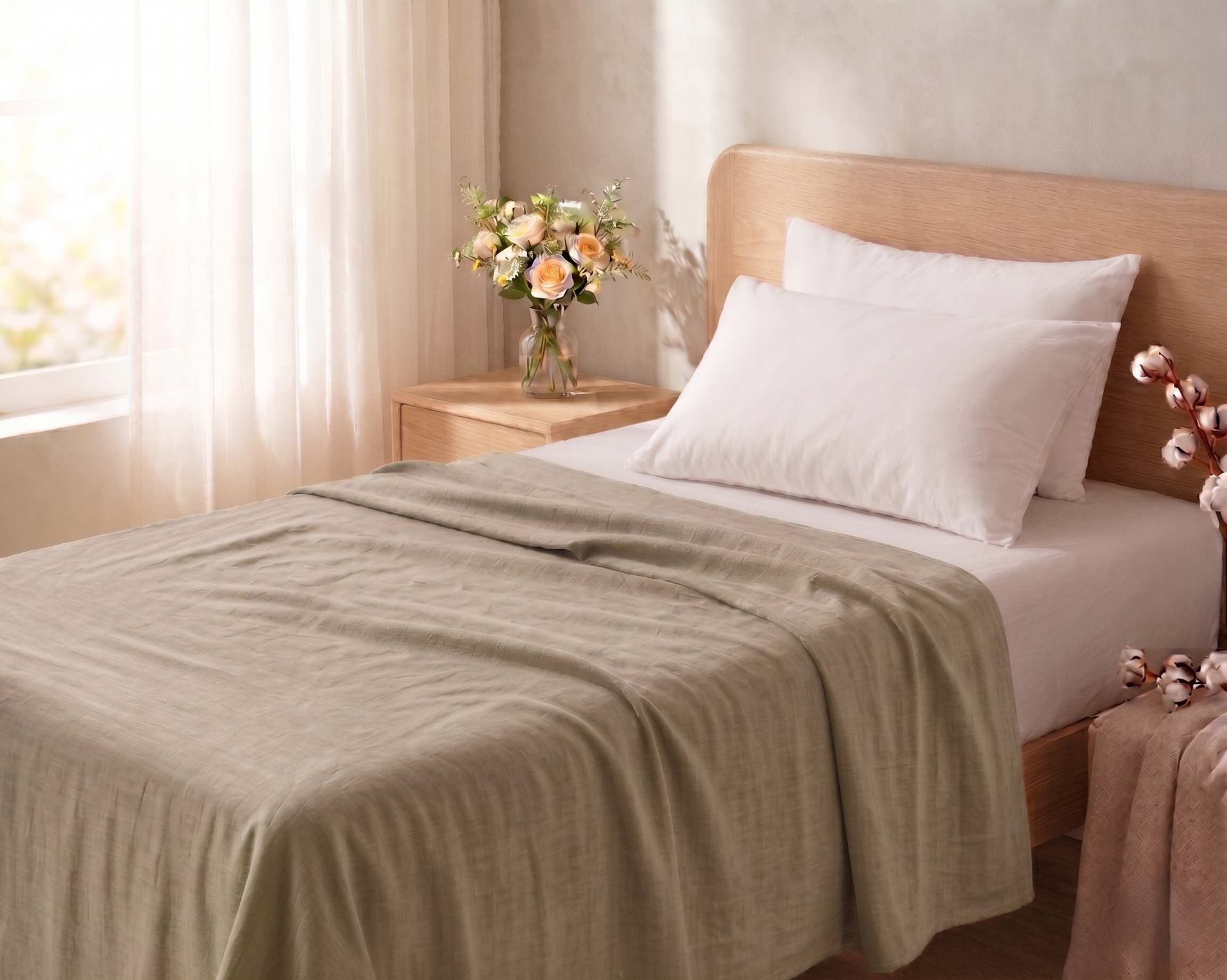 Daily 100% Cotton Twin Sheet Taupe