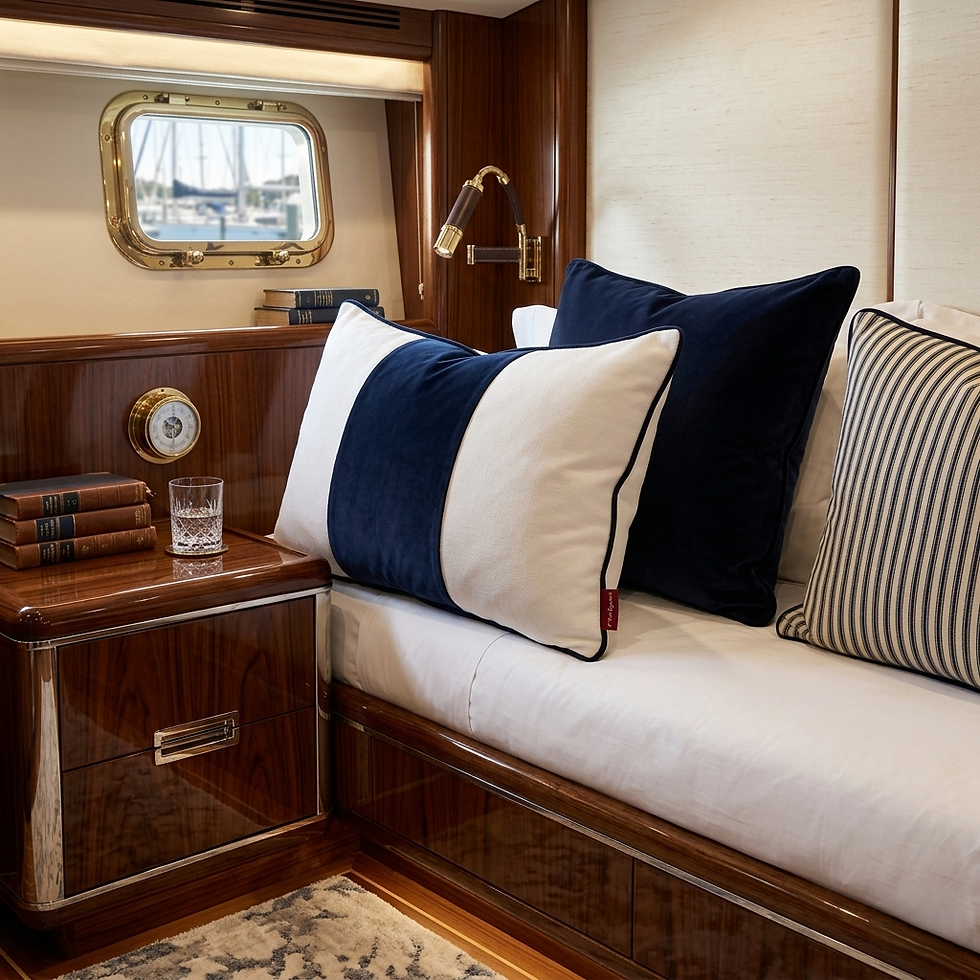 Thumbnail: Sunbrella Rectangular Pillow - Mid Navy Striped White Color