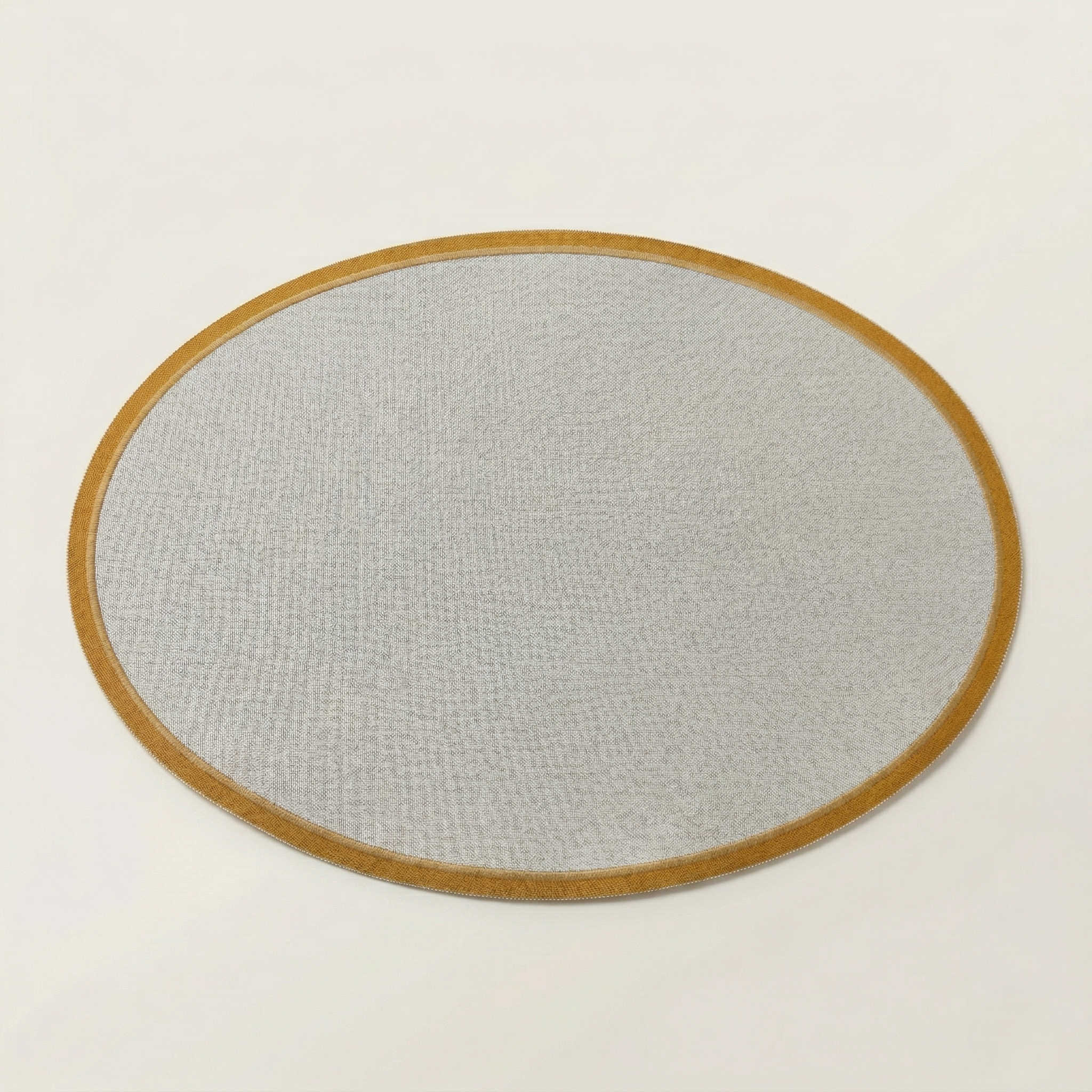 Placemat Linen Oval Natural Orange Gold