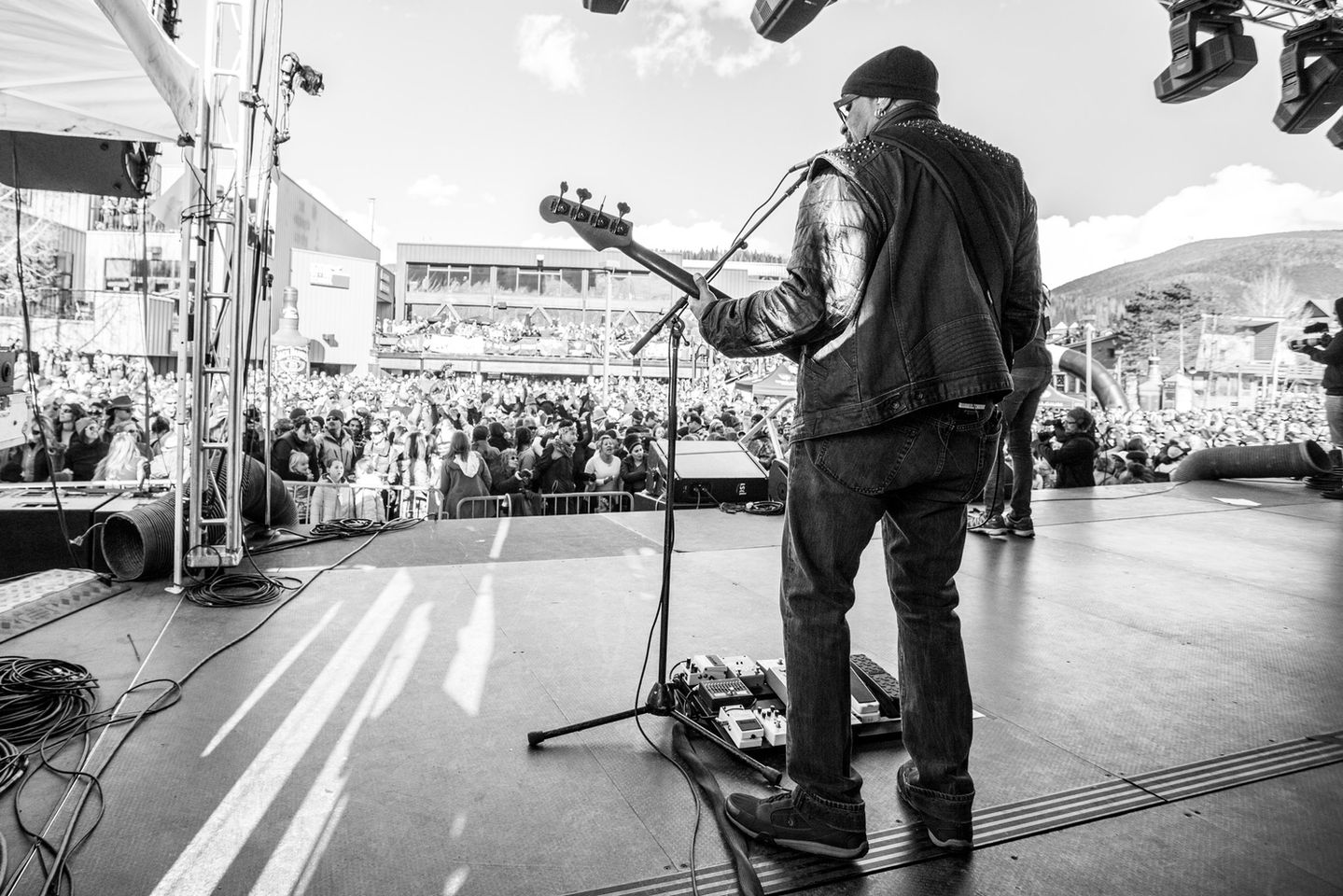 Guitarist playing in rock band at a festival in Winter Park, Colorado
