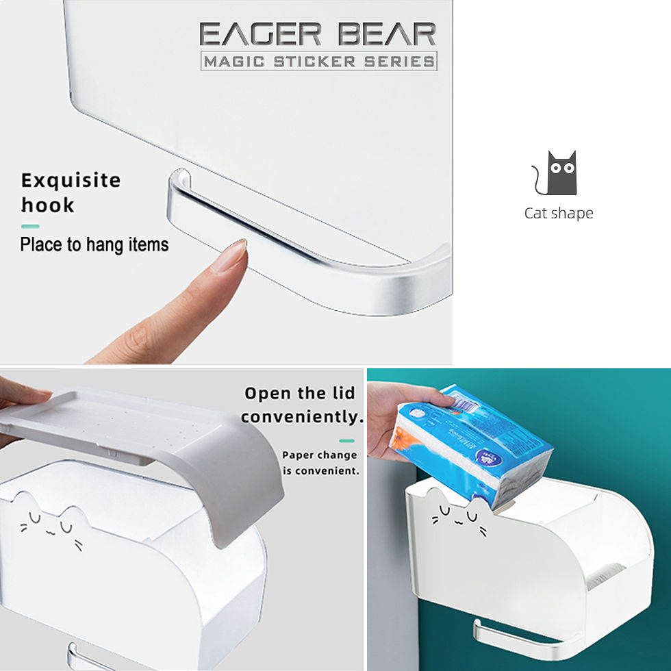 Thumbnail: EAGER BEAR Magic Sticker Self Adhesive Unique Cat Shaped Tissue Paper shelf