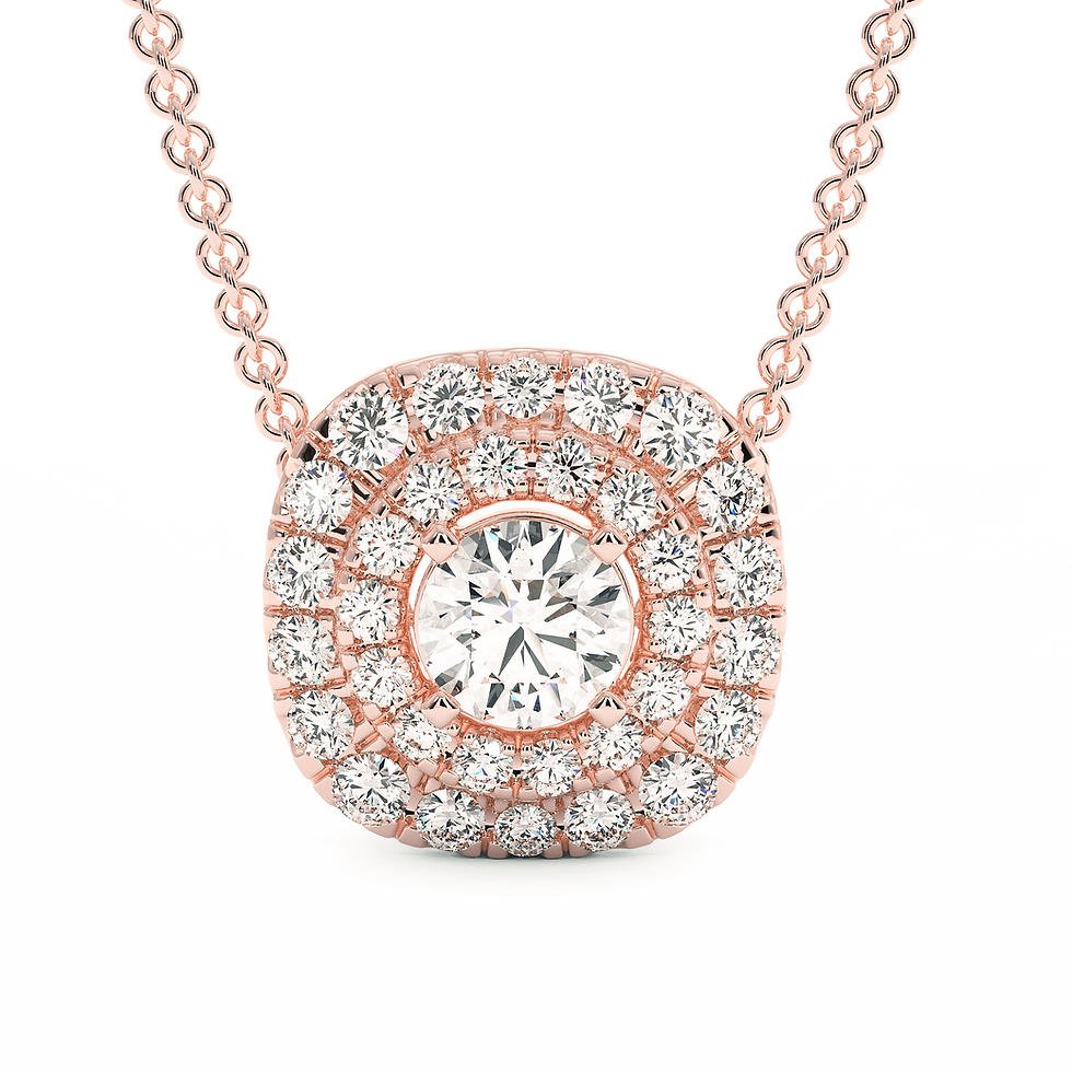 Thumbnail: Zayla  |  Halo Diamond  Pendants / No Chain