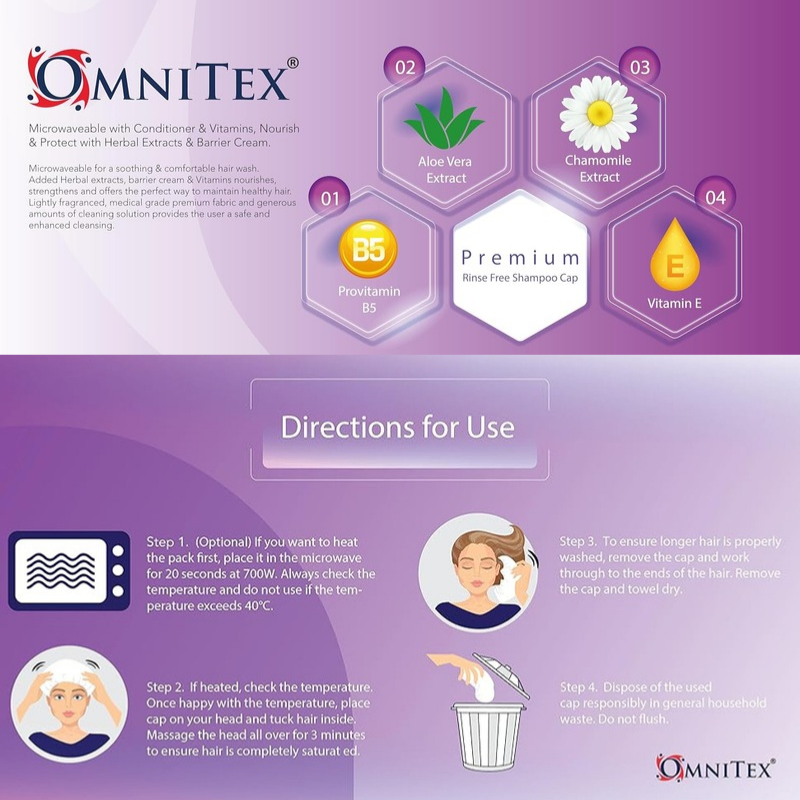 Thumbnail: Omnitex No Rinse Shampoo Cap with Conditioner