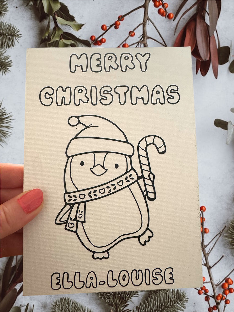 Christmas Canvas Painting Set - Penguin - Personalised