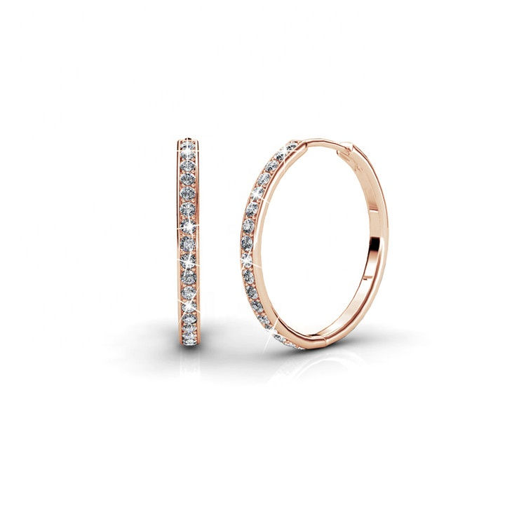 Thumbnail: Chic Hoop Earrings 18K Gold Plated Made With Swarovski Crystals