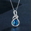 الصورة المصغرة: Natural Gemstone Swiss Blue Topaz Amethyst Citrine Sterling Silver Necklace