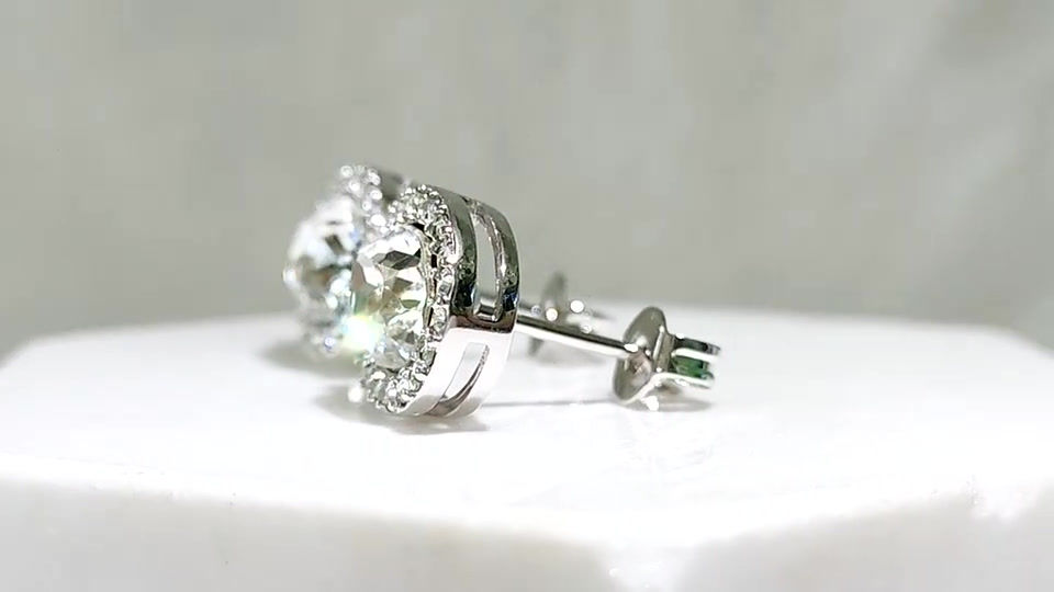 Миниатюра: Glamour Erin Round Circle Halo Crystal Earrings Made With SWAROVSKI Crysatls