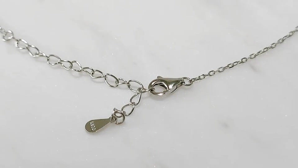 Прев'ю: Fantaisie Moissanite Diamond Bling 925 Sterling Silver Round Charm Necklace