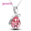 الصورة المصغرة: 925 Sterling Silver Transparent Crystal Big Water Drop Pendant Necklaces Zircon 